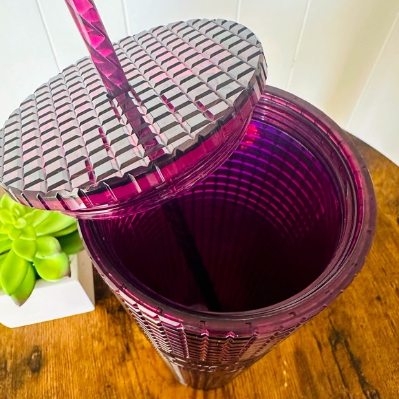 Starbucks 2020 Berry Plum Grid Disco Tumbler - Picture 3 of 4